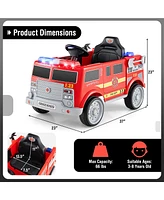 Gymax Kids Ride on Police Car 12V Battery Powered Electric Vehicle w/ 3 Speeds