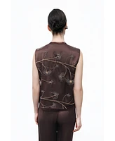 Nocturne Women's Beaded Tie-Front Vest