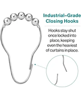 LiBa Shower Curtain Rings - Set of 12, Rustproof Stainless Steel