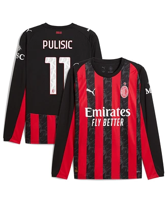 Puma Men's Christian Pulisic Red Ac Milan 2025/26 Home Replica Long Sleeve Player Jersey
