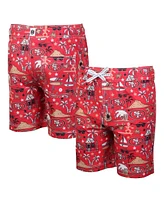 Wes & Willy Big Boys and Girls Scarlet San Francisco 49ers Luau Swim Trunks