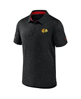 Fanatics Men's Black Chicago Blackhawks Authentic Pro Jacquard Polo Shirt