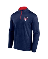 Fanatics Men's Heather Navy Minnesota Twins Fundamentals Quarter-Zip Pullover