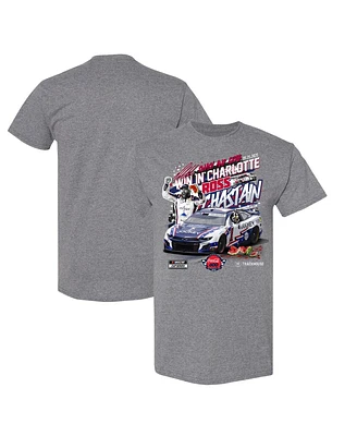 Checkered Flag Sports Men's Heather Charcoal Ross Chastain 2025 Coca-Cola 600 Race Winner T-Shirt