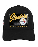Outerstuff Big Boys and Girls Black Pittsburgh Steelers Retro Wooly Adjustable Hat