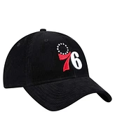 New Era Men's Black Philadelphia 76ers Throwback Corded 9TWENTY Adjustable Hat