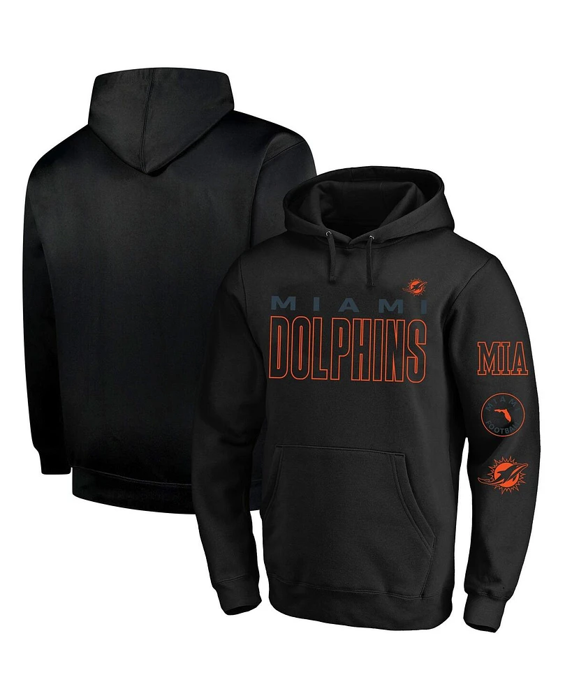 Fanatics Men's Black Miami Dolphins Big Tall Fleece Pullover Hoodie