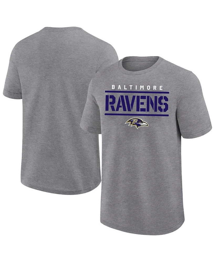 Fanatics Men's Heather Gray Baltimore Ravens Big Tall Top Notch T-Shirt