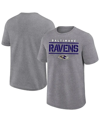 Fanatics Men's Heather Gray Baltimore Ravens Big Tall Top Notch T-Shirt
