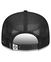 New Era Men's Black Brooklyn Nets 9FIFTY Snapback Trucker Hat