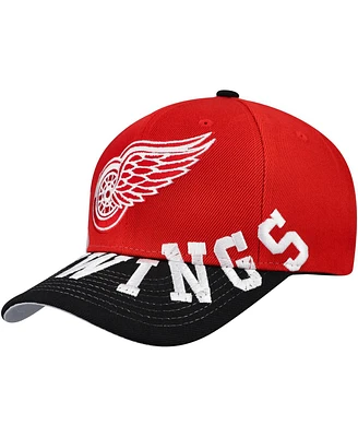 Mitchell & Ness Men's Red/Black Detroit Red Wings Underarch Two-Tone Pro Crown Snapback Hat