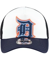 New Era Toddler White/Navy Detroit Tigers Painted A-Frame 9FORTY Trucker Adjustable Hat