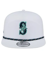 New Era Men's White Seattle Mariners Perforated Golfer Snapback Hat