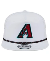 New Era Men's White Arizona Diamondbacks Perforated Golfer Snapback Hat