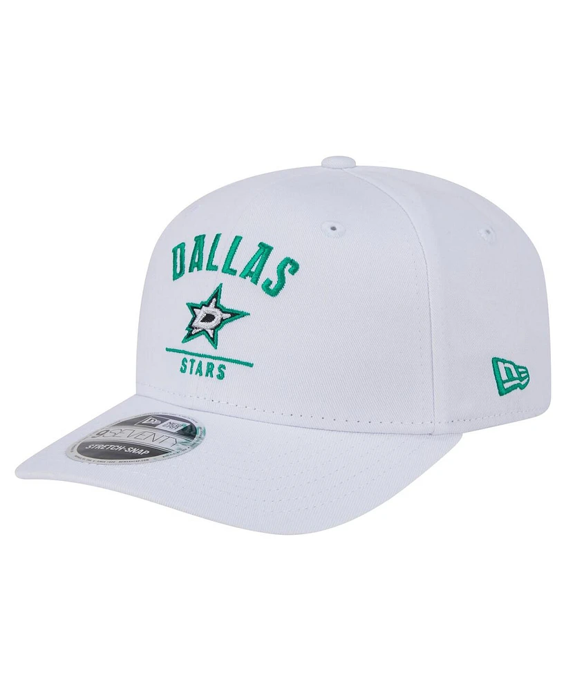 New Era Men's White Dallas Stars Team Lockup Basic 9SEVENTY Adjustable Hat