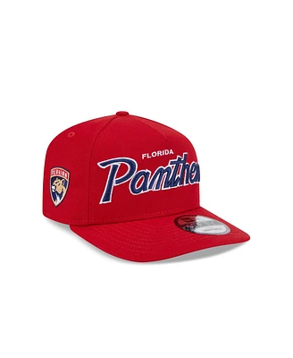 New Era Men's Red Florida Panthers Core Poly A-Frame Snapback Hat