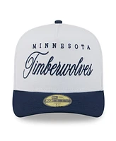 New Era Men's White/Navy Minnesota Timberwolves 2025 Nba Draft A-Frame 59FIFTY Fitted Hat