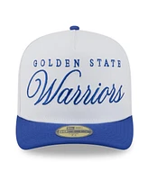 New Era Men's White/Royal Golden State Warriors 2025 Nba Draft A-Frame 59FIFTY Fitted Hat