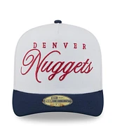 New Era Men's White/Navy Denver Nuggets 2025 Nba Draft A-Frame 59FIFTY Fitted Hat