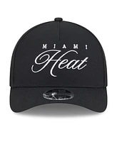 New Era Men's Black Miami Heat 2025 Nba Draft M-Crown A-Frame 9FORTY Adjustable Hat