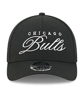 New Era Men's Black Chicago Bulls 2025 Nba Draft M-Crown A-Frame 9FORTY Adjustable Hat