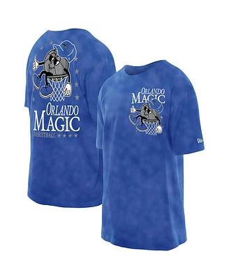 New Era Men's Blue Orlando Magic Old School Sport Enzyme Wash Oversized T-Shirt