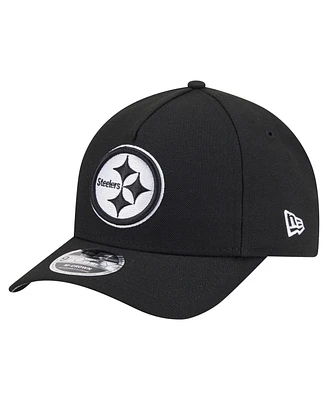 New Era Men's Black Pittsburgh Steelers Team Collection 9FORTY M-Crown A-Frame Adjustable Hat
