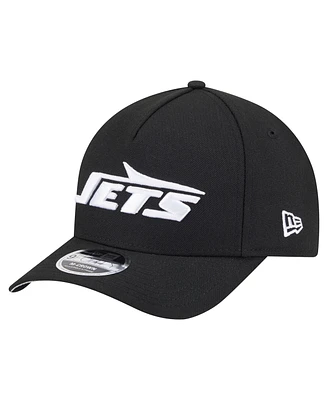 New Era Men's Black New York Jets Team Collection 9FORTY M-Crown A-Frame Adjustable Hat