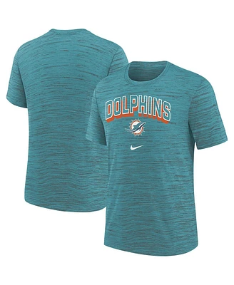 Nike Big Boys and Girls Aqua Miami Dolphins Sideline Velocity Performance T-Shirt