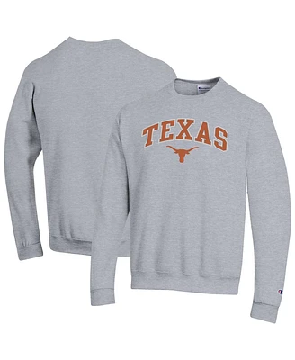 Champion Men's Heather Gray Texas Longhorns Arch Over Logo Pullover Sweatshirt