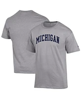 Champion Men's Heather Gray Michigan Wolverines Basic Arch T-Shirt