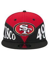 New Era Men's Scarlet/Black San Francisco 49ers Split 9FIFTY Snapback Hat