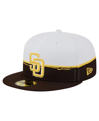 New Era Men's Brown/White San Diego Padres Paint Stroke 59FIFTY Fitted Hat
