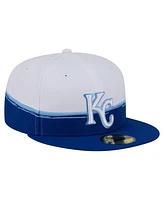 New Era Men's Royal/White Kansas City Royals Paint Stroke 59FIFTY Fitted Hat