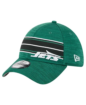 New Era Men's Green York Jets Stripes 39THIRTY Flex Hat