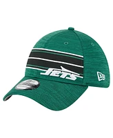 New Era Men's Green York Jets Stripes 39THIRTY Flex Hat