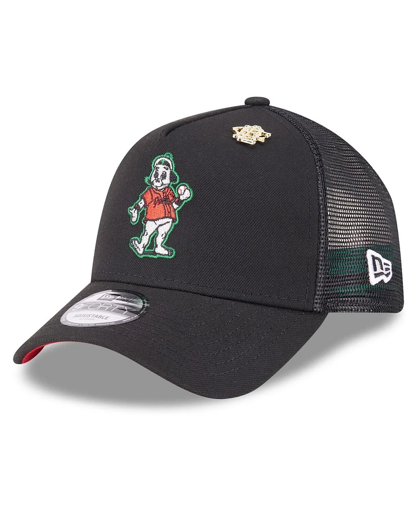 New Era Men's Black San Francisco Giants 2025 Big League Chew A-Frame 9FORTY Adjustable Trucker Hat