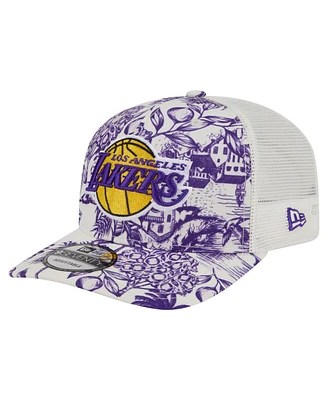 New Era Men's White Los Angeles Lakers Lemon Tree 9SEVENTY Adjustable Hat