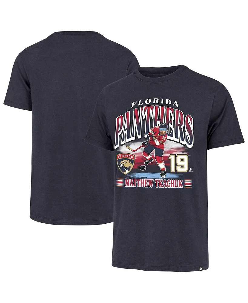 '47 Brand Men's Matthew Tkachuk Navy Florida Panthers Franklin Player Name Number T-Shirt