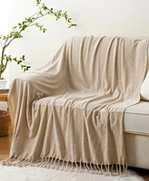 Battilo Lifestyle Chenille Throw with Fringe Tassels, 50" x 60"