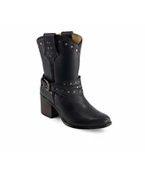 Forastero Women's Western Leather Boots with Buckle