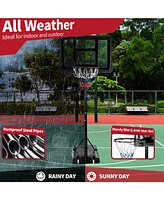 Adjustable Portable Basketball Hoop Stand with Shatterproof Backboard Wheels