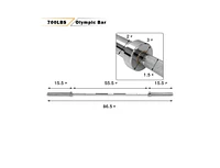 7 Feet Workout Olympic Multifunctional Weight Barbell with Copper Sleeve and Bearing Connection