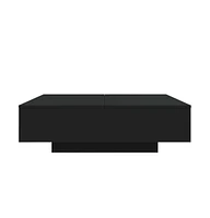 Coffee Table Black 39.4"x39.4"x12.2" Engineered Wood