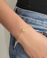Adornia Gold Cubic Zirconia Button Clover Halo Bracelet