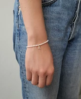 Adornia Gold Freshwater Cultivated Pearl Cubic Zirconia Letter Bracelet