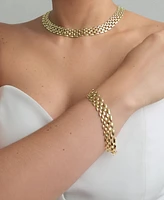 Adornia Gold Plated Grid Chain Necklace