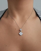 Adornia Tarnish Resistant Mother of Pearl Sliding Clover Necklace
