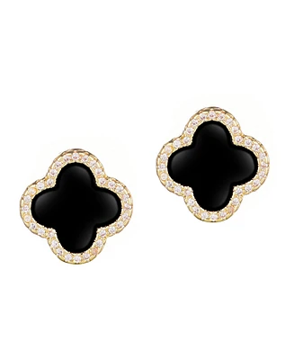 Adornia Cubic Zirconia Halo Clover Stud Earrings