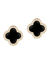 Adornia Cubic Zirconia Halo Clover Stud Earrings